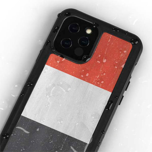 Yemen Flag Distressed iPhone 12 Pro Max Waterproof Case